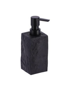 62120103 - distributeur a savon 260 ml polyresine carre effet pierre pompe noir