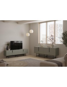 18260 - buffet eldia 4p 200cm vert pieds en métal