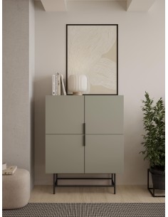 18261 - meuble aux.haut eldia 4p vert pieds en métal