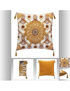 164007f - housse cous rosace brod 40x40