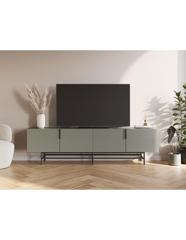 18259 - meuble tv eldia 4p 200cm vert pieds en métal