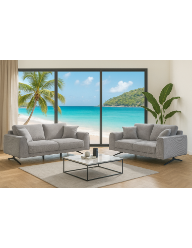 k2530 - sofa 3 place navone fabric blanc ote-100