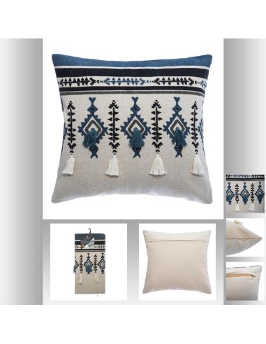 housse cous etnik pompon 40x40