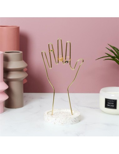 hd9111 - porte bijoux main metal support terrazzo m12