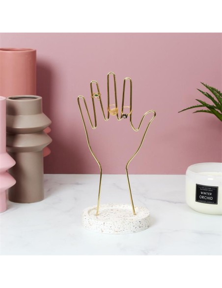 hd9111 - porte bijoux main metal support terrazzo m12