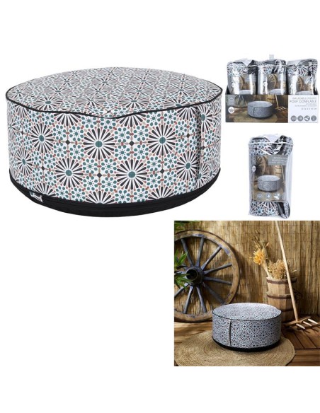 pouf gonflable patio vert m6