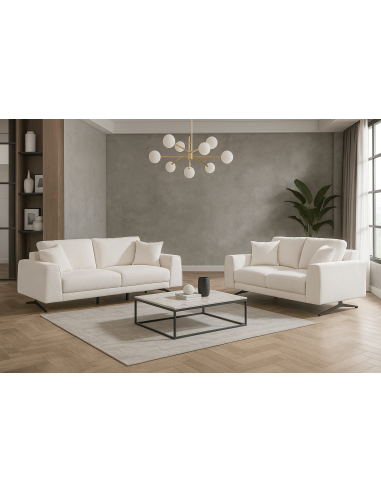 k2530 - sofa 2 place navone fabric blanc ote-100