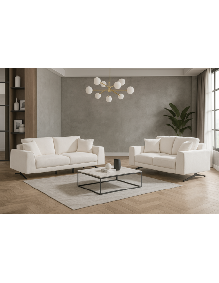 k2530 - sofa 2 place navone fabric blanc ote-100