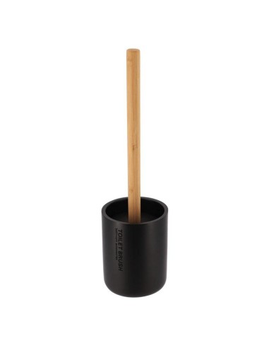 66101237 - brosse wc polyresine - noir /bambou