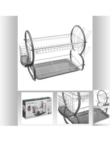 146478 - egouttoir 2niv pp+met chrome o L. 54 x P. 24 x H. 38,5 cm