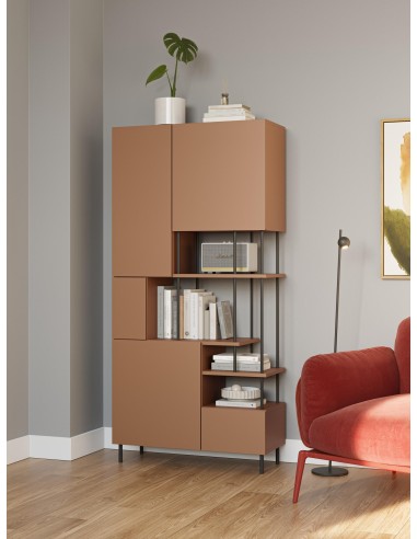 18086 - etagere perla 5p terracotta/noir