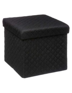 167846b - pouf 31x31 pli polyester noir