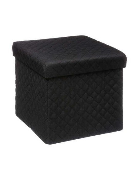 167846b - pouf 31x31 pli polyester noir