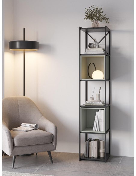 18096 - etagere anya 140cm noir box créme