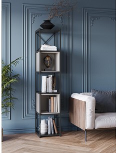 18097 - etagere anya 140cm noir box terracotta