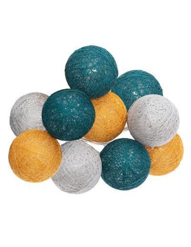 116415x-guirlande led pile 10 boules "city" d.6