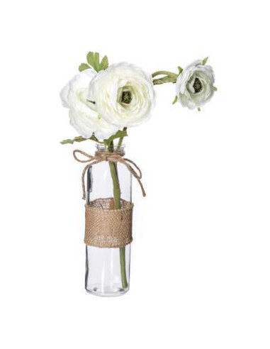 114753 - camelia vr+jute h39 L. 17 x P. 17 x H. 39,5 cm