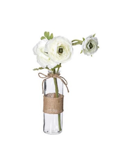 114753 - camelia vr+jute h39 L. 17 x P. 17 x H. 39,5 cm