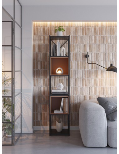 18098 - etagere anya 140cm noir box vert