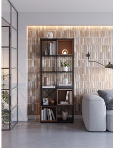 18094 - etagere anya 70cm noir box terracotta