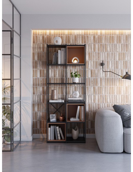 18094 - etagere anya 70cm noir box terracotta