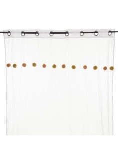 voilage pompons rose ocre