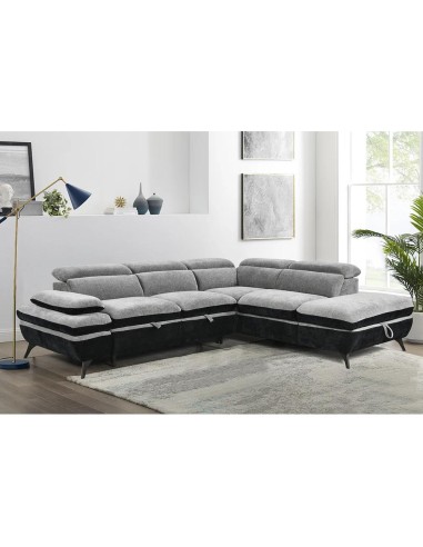 21409-l2(emily) canapé angle droit lit paola sic astra #19 graphite +#16 silver