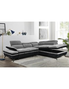 21409-l2(emily) canapé angle gauche lit paola sic astra #19 graphite +#16 silver