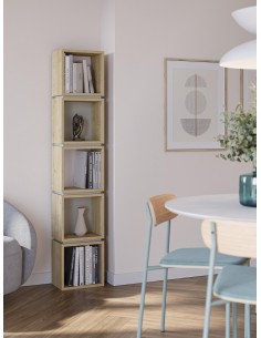 18276 - etagere lofty chéne/terracotta 2 étagéres