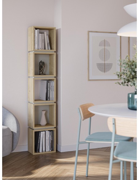 18276 - etagere lofty chéne/terracotta 2 étagéres