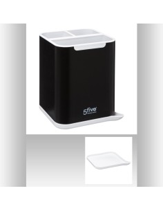 169130a-pot couvert carre abs noir neo L. 11 x P. 11 x H. 14,5 cm