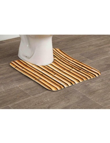 tapis contour wc microfibre imprime 45x50 cm - mekong