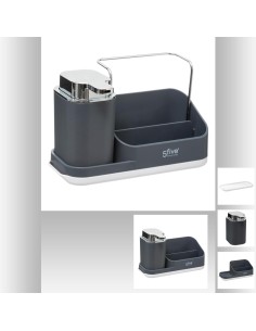 169131 - distri savon 0,3l gris neo L. 21,5 x P. 9 x H. 14 cm