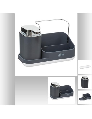 169131 - distri savon 0,3l gris neo L. 21,5 x P. 9 x H. 14 cm