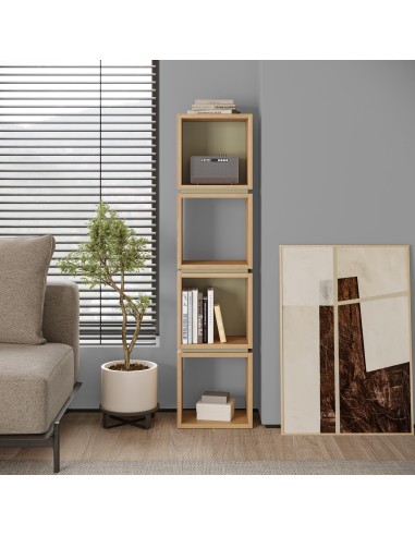 18273 - etagere lofty chéne/terracotta 3 étageres