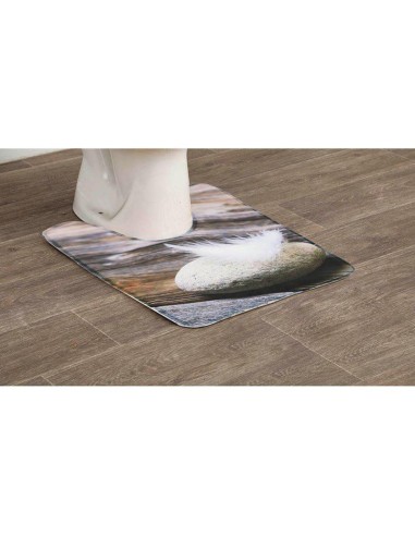 tapis contour wc microfibre imprime 45x50 cm - divine