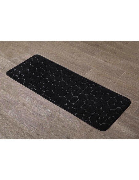 7743103 - tapis memoire de forme microfibre galet 45x120 cm - noir