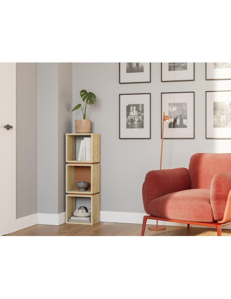 18274 - etagere lofty chene/vert 3 étagéres