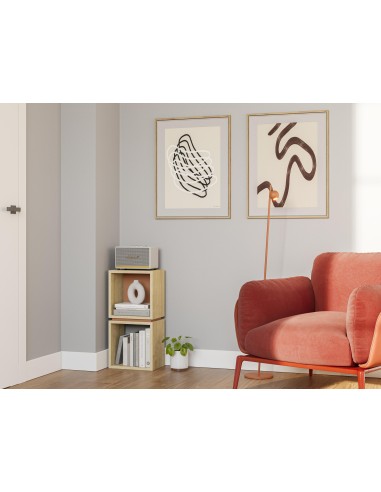 18269 - etagere lofty chéne/blanc 4 étagéres