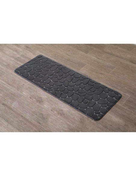 7743181 - tapis memoire de forme microfibre galet 45x120 cm - gris fonce