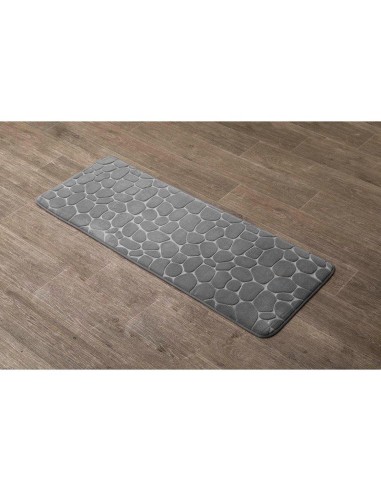 7743183 - tapis memoire de forme microfibre galet 45x120 cm - gris clair