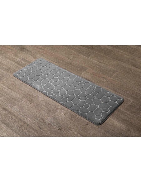 7743183 - tapis memoire de forme microfibre galet 45x120 cm - gris clair