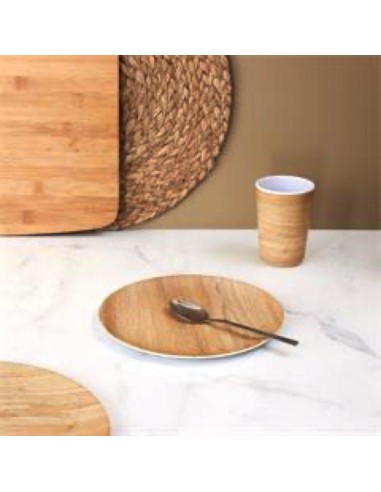 ka5787 - assiette melamine motif bambou d20cm m24 a1/m24