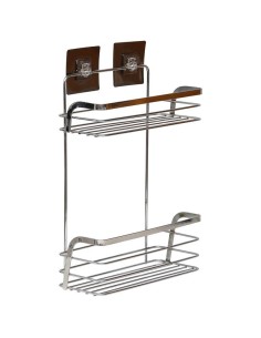 9102099 - serviteur 2 niveaux acier inoxydable sur cartes adhesives 3 m - chrome