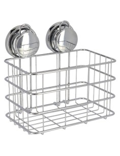 9102199 - grand panier metal sur ventouses - chrome