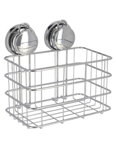 9102199 - grand panier metal sur ventouses - chrome