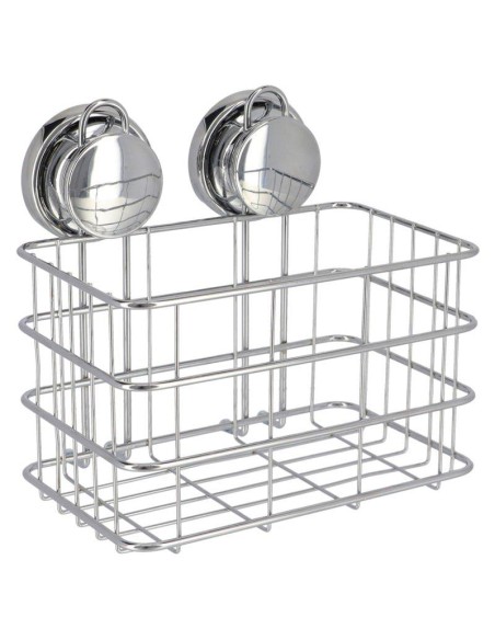 9102199 - grand panier metal sur ventouses - chrome
