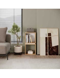 18099 - etagere lofty chéne/terracotta 5 étagéres