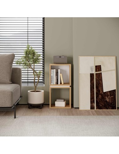 18099 - etagere lofty chéne/terracotta 5 étagéres