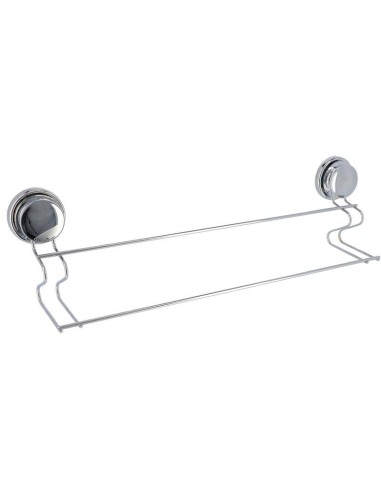 917799 - porte serviettes metal 2 barres sur ventouses - chrome